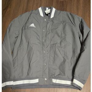 Adidas Dugout Baseball Coaches Gray Jacket Size Large NWT